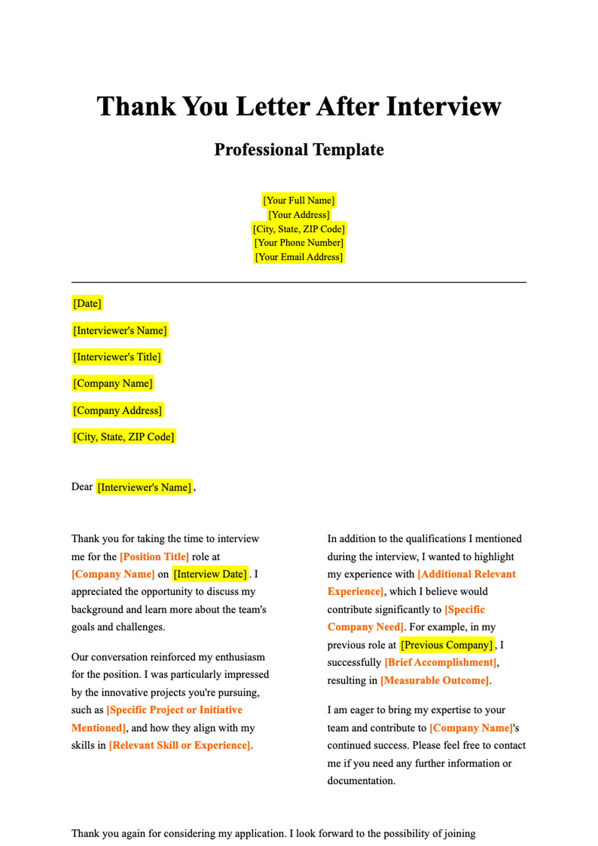 Professional thank you letter after interview template with placeholders and free download badge_variant_2